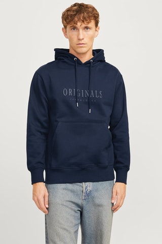Sweat regular à capuche - Bleu marine