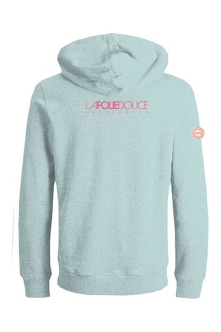 Sweat en coton biologique à capuche La Folie Douce - Bleu