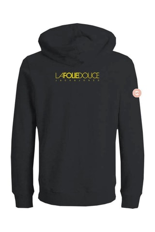 Sweat en coton biologique à capuche La Folie Douce - Noir