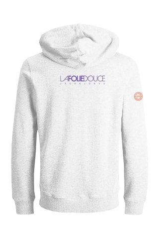 Sweat en coton biologique à capuche la Folie Douce - Blanc