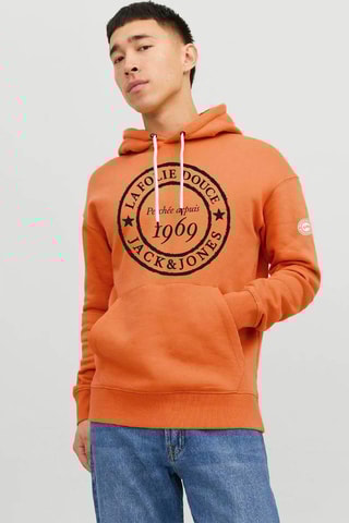 Sweat en coton biologique à capuche La Folie Douce - Orange