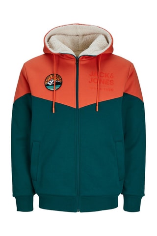 Sweat à capuche - Orange et turquoise