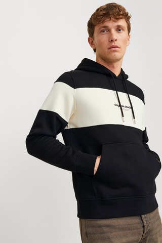 Sweat relaxed à capuche - Noir et blanc