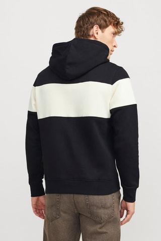 Sweat relaxed à capuche - Noir et blanc
