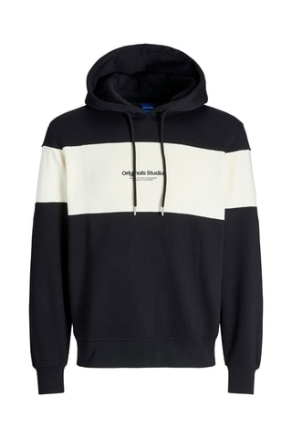 Sweat relaxed à capuche - Noir et blanc