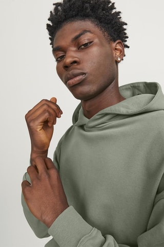 Sweat en coton biologique à capuche - Kaki