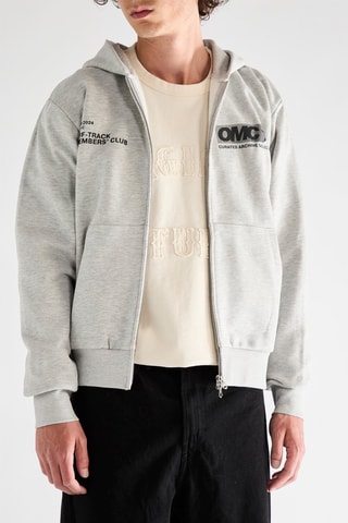 Sweat loose à capuche - Gris chiné