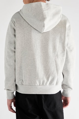 Sweat loose à capuche - Gris chiné