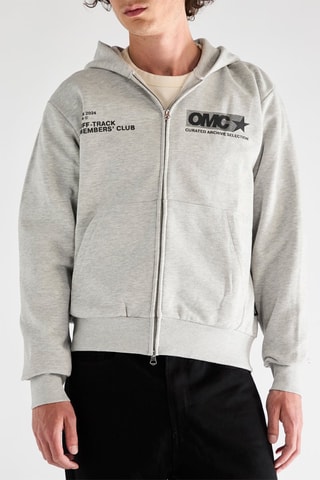 Sweat loose à capuche - Gris chiné