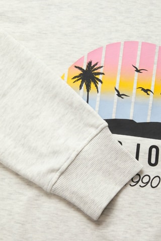 Sweat à capuche - Blanc chiné