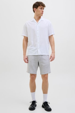 Short en lin - Bleu chiné