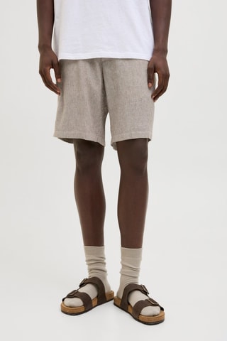 Short en lin - Marron