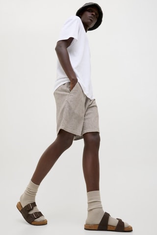 Short en lin - Marron