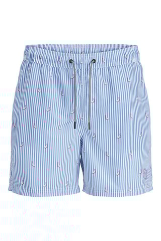 Short de bain - Blanc et bleu marine