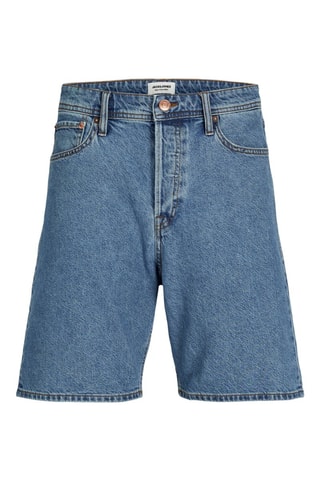 Short relaxed en jean taille haute - Bleu