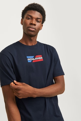 3 t-shirts en coton biologique - Bleu marine, noir et blanc