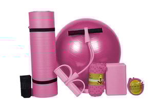 Conjunto Yoga Fit - 6 peças - Rosa