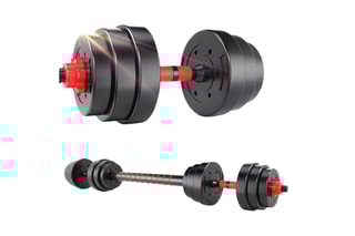 Halteres 2 em 1 ajustáveis com barra de extensão -  20 kg