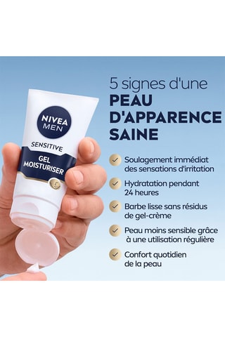 Gel-Crème visage & barbe courte Homme - Peaux Sensibles - 50 ml