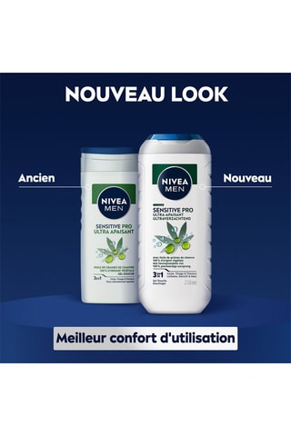 Gel douche 3-en-1 Sensitive Pro Ultra Apaisant - 250 ml