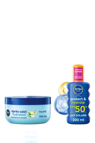 Spray lait solaire FPS 50+ Protect & Hydrate et Baume après-soleil hydratant - 2 x 200 ml