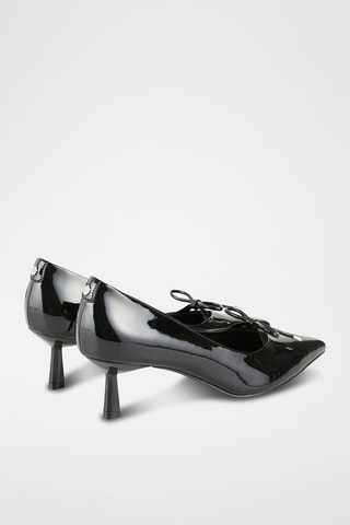 Sapatos de salto envernizados em couro de cabra Capucine - Preto