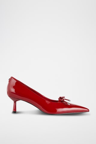 Sapatos de salto envernizados em couro de cabra Capucine - Vermelho