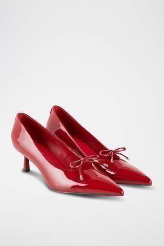 Sapatos de salto envernizados em couro de cabra Capucine - Vermelho