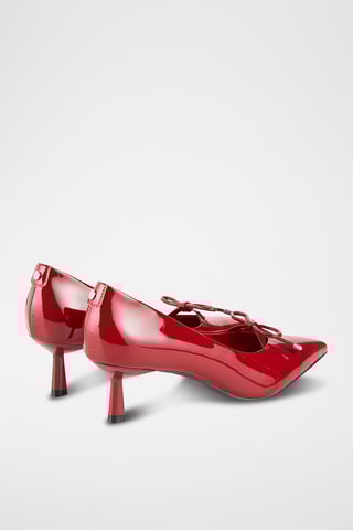 Sapatos de salto envernizados em couro de cabra Capucine - Vermelho