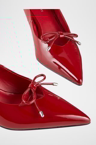 Sapatos de salto envernizados em couro de cabra Capucine - Vermelho