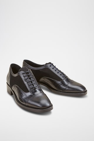 Derbies de salto em couro de vitelo - Preto