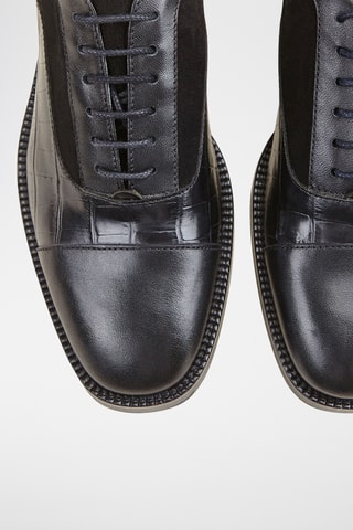 Derbies de salto em couro de vitelo - Preto