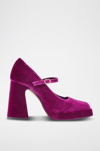 Escarpins plateformes en cuir de chèvre - Violet