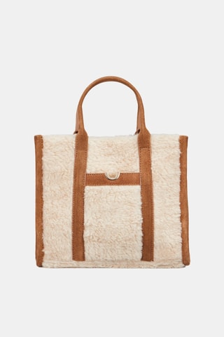 Sac à main en cuir Arimi - Beige et cognac