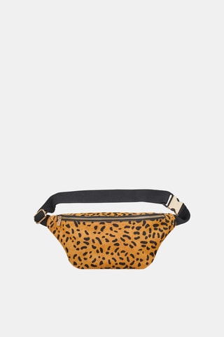 Sac banane en cuir Olivia - Marron et noir