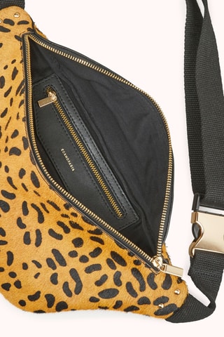 Sac banane en cuir Olivia - Marron et noir