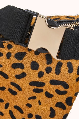 Sac banane en cuir Olivia - Marron et noir