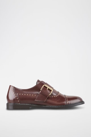 Derbies com fivelas em couro envernizado Elior - Castanho