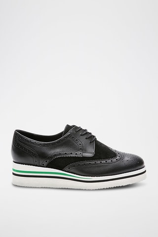 Derbies com cunha em couro Vajia - Preto