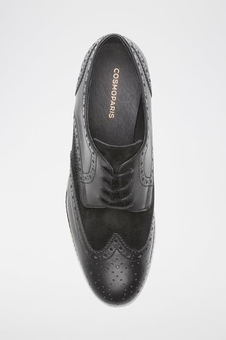 Derbies com cunha em couro Vajia - Preto