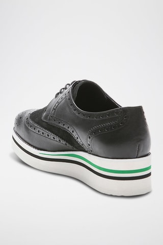Derbies com cunha em couro Vajia - Preto