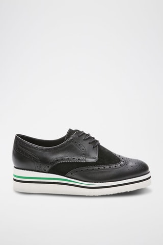 Derbies com cunha em couro Vajia - Preto