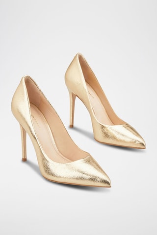 Sapatos de salto em couro Jissia - Dourado
