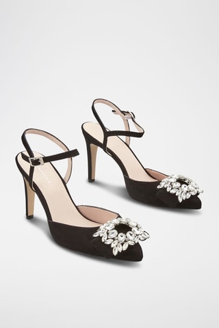 Escarpins en cuir de chèvre nubuck Malia - Noir