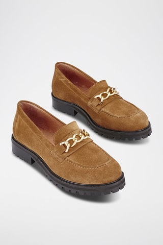Mocassins em nobuck Emeli - Castanho
