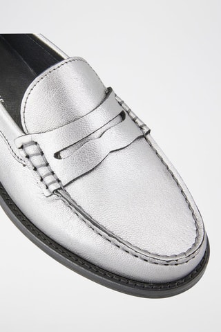 Mocassins em couro Pauline - Prateado