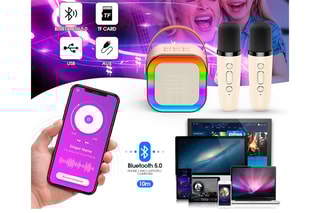 Enceinte Karaoké TechKidz - 2 micros - Bluetooth