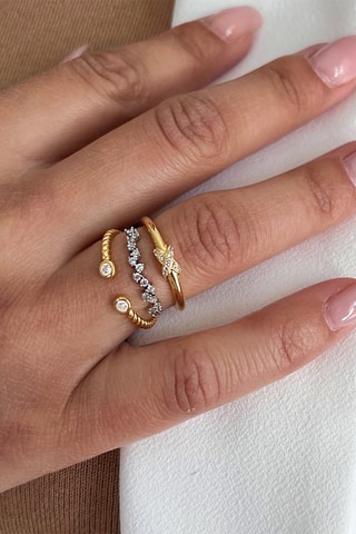 Bague - Argent plaqué or jaune