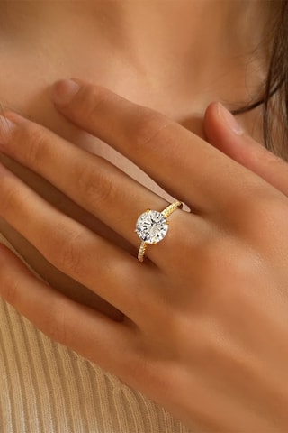 Bague - Argent plaqué or jaune 