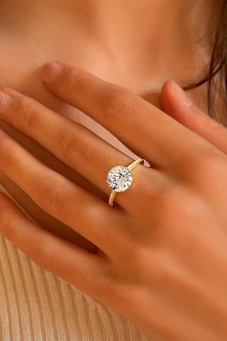 Bague - Argent plaqué or jaune 
